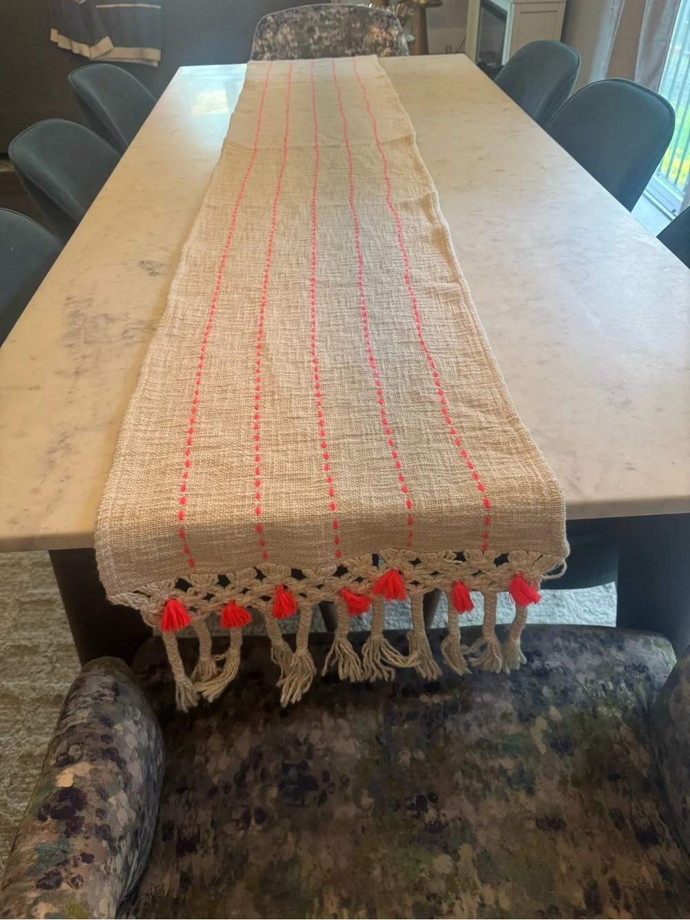 NWT Anthropologie Fringe Rope Table Runner 16” x 90”